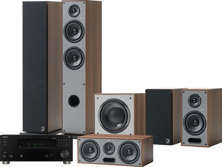 Elipson Horus 11F HCM 5.1 + Onkyo TX-RZ30, vue principale