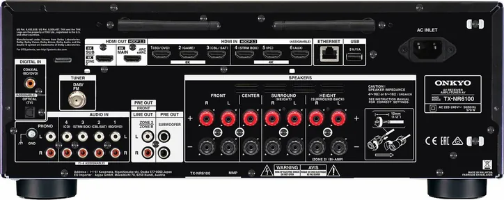Onkyo TX-NR6100, vue 2