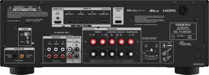 Onkyo TX-SR3100DAB, vue 2